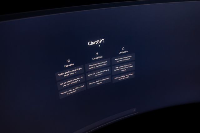 Best VPN for AI Tools in 2026: keeping ChatGPT, Claude, and Cursor sessions stable behind a VPN ChatGPT welcome screen open on a curved monitor while working with a VPN connection
